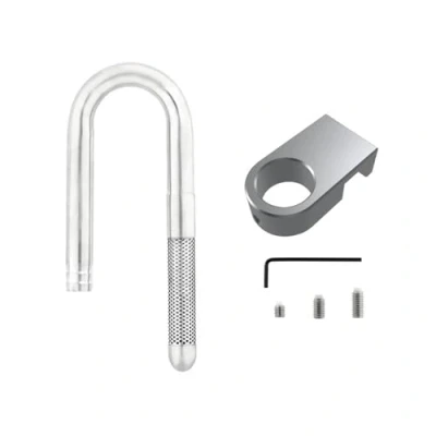 Afbeelding van MiOYOOW aquarium Inflow Outflow Pipe, 304 roestvrijstalen instroom uitstroom lelie waterpijp met aluminiumlegering bevestigingsklem voor (12/16 mm)
