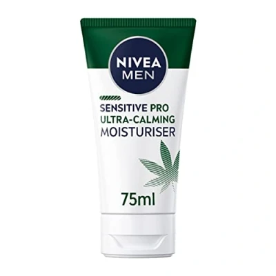 Afbeelding van NIVEA MEN Sensitive Pro Ultra Calming Moisturizing Cream (75 ml), gezichtsverzorging, vochtinbrengende verzorging verrijkt met hennepzaadolie en vitamine E voor stressminimaliserende huidverzorging