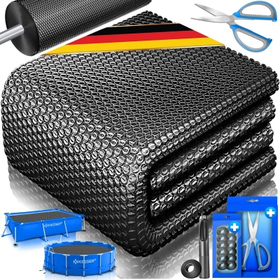 Afbeelding van KESSER® Zwembad afdekzeil Solar verwarmend op maat te knippen geschikt voor Rechthoekige en ronde Zwembaden Solarzeil inclusief met schaar, perforatietang &amp; 12 oogjes bevestiging
