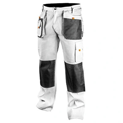 Afbeelding van NEO TOOLS Topex Professionele werkbroek, wit, veiligheidsbroek, werkkleding, beroepskleding, taillebroek, schildersbroek, broek, S XXL (L/52), L