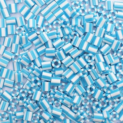 Afbeelding van Vaessen Creative 5009 042 blauw wit, 550 strijkkralen, tweekleurig stuk, steekkralen voor het knutselen met kinderen, doe zelf vormgeven van sieraden, decoratie, versieringen en andere