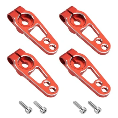 Afbeelding van YINETTECH 4 Stks 25T Servo Hoorn Arm Aluminium Enkelzijdige Stuurarm M3 Draad voor 1/10 Schaal RC Auto Compatibel met Futaba Servomotoren, Rood