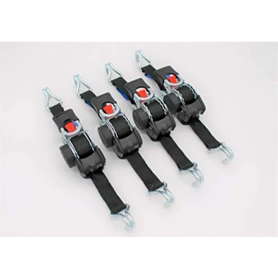 Afbeelding van 4 stuks automatische sjorriem spanriem met punthaak 1,8 m x 25 mm 300/600 daN