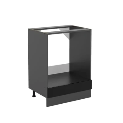 Afbeelding van Vicco Ovenombouwkast R Line, Zwart hoogglans/Antraciet, 60 cm zonder werkblad