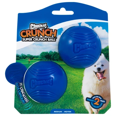 Afbeelding van Chuckit Super Crunch Ball Hondenspeelgoed 6 cm Blauw 2 stuks