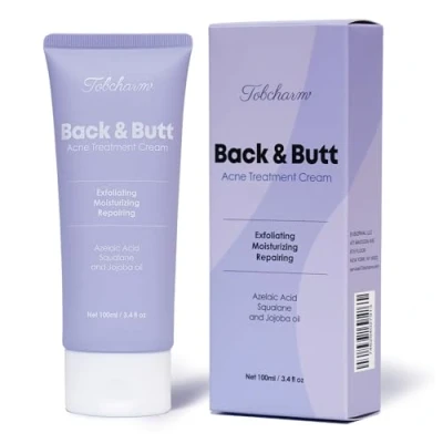 Afbeelding van Tobcharm acne crème voor de rug, anti puistjescrème op het zitvlak, behandeling van lichaam met azelaïnezuur 100 ml, puistjes, tegen