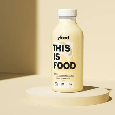 Afbeelding van yfood vanilla kant en klare drinkmaaltijd THIS IS FOOD drink 34 g proteïne, 26 vitamines mineralen (12 x 500 ml)