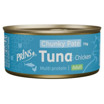Afbeelding van Prins Chunky Paté Kattenvoer Nat Tonijn&amp;Kip 70 gr