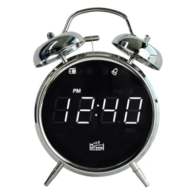 Afbeelding van Silva Schneider URW 240 Wekkerradio FM, USB Wekfunctie Chroom zwart
