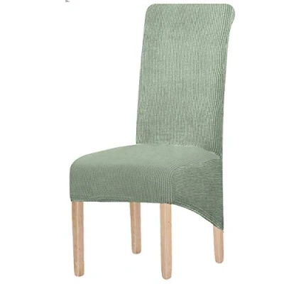 Afbeelding van KELUINA Elastische stoelhoezen voor eetkamerstoelen, elastaan, XL, jacquard, verwijderbare, wasbare beschermer korte keuken, bar, hotel en bruiloft (lichtgroen (Jade), set van 4)