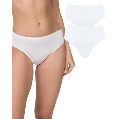 Afbeelding van Nur Die Set van 2 midi slips, meerkleurig, katoen, stretch, ondergoed, onderbroeken, basic, meerpak voor dames, zwart, 40/42