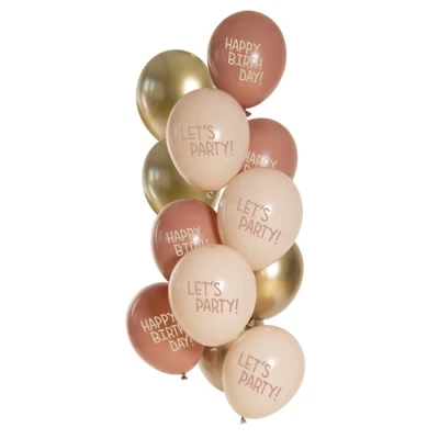 Afbeelding van Ballonnen Set Golden Blossom 33cm 12 stuks