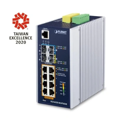 Afbeelding van Planet Industrieel L3 8 poorts GE +. SFP + SFP+ (8 Havens), Netwerkschakelaar, Blauw