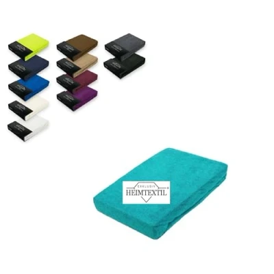 Afbeelding van Exklusiv Heimtextil Premium badstof hoeslaken 180 200 x cm turquoise