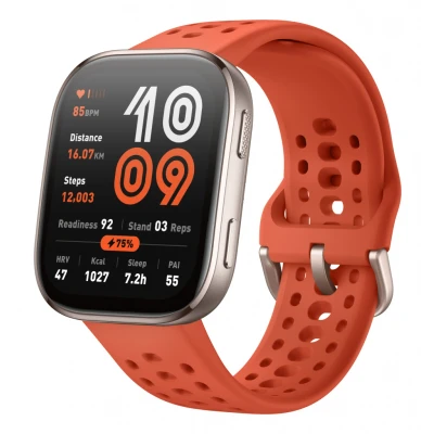 Afbeelding van Amazfit Bip 6 Red 5 cm (1.97&quot;) AMOLED Digitaal 390 x 450 Pixels Touchscreen Goud GPS