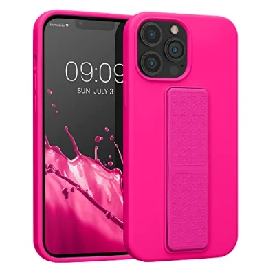 Afbeelding van kwmobile back cover voor smartphone Compatibel met Apple iPhone 13 Pro Max 1x beschermhoesje van kunststof In neon roze