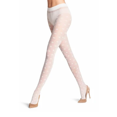 Afbeelding van Falke Snow Dot 25 DEN W TI Damespanty, transparant, bedrukt, 1 stuk, wit (White 2209), S, 2209, S