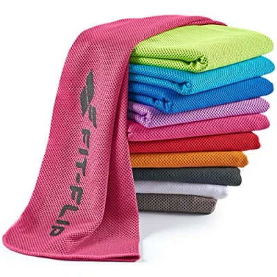 Afbeelding van Verkoelende handdoek 120cm x 35cm, microvezel sporthanddoek verkoelend, koeldoek, Airflip Ice cooling towel, Kleur: Pink, Afmetingen: 35cm
