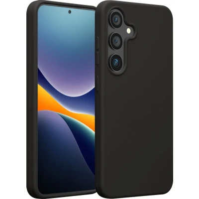 Afbeelding van kwmobile telefoonhoesje geschikt voor Samsung Galaxy S25 Plus Hoesje met siliconen coating Smartphone case in donkergrijs