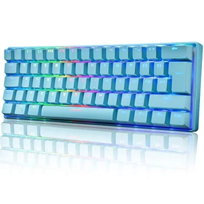 Afbeelding van UK Layout 60% Mechanisch Gaming Toetsenbord Type C Bedraad 61 Toetsen LED Backlit USB Waterdicht 14 Chroma RGB Backlight Volledige Anti ghosting (Blauwe/Blauwe Schakelaar)