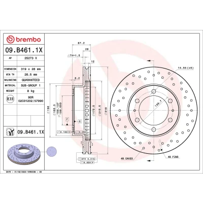 Afbeelding van Brembo Remschijven 09.B461.1X