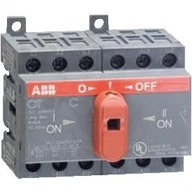 Afbeelding van Abb handbediende omkeerschakelaar 4p ac21 25a ul listed zonder as en hendel i o ii din rail 1sca104877r1001