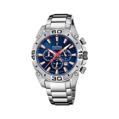 Afbeelding van Festina BIKE Chronograaf Silver, dark blue, Heren, Maat: One Size, blue