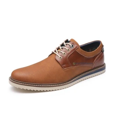 Afbeelding van Bruno Marc Heren veterschoenen, business, kostuumschoenen, vrijetijdsschoenen, Oxfords, Derby, casual leren schoenen, bruin, 41 EU