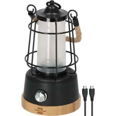 Afbeelding van Brennenstuhl Oplaadbare campinglamp CAL 1 AC met henneptouw en bamboevoet (350lm, IP44, brandtijd tot 75h, dimbaar, power bank, instelbare lichtkleur)