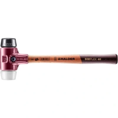 Afbeelding van Halder Kunststofhamer lengte 330 mm hoofd d. 40 middelhard hout rubber zwart/superplastic wit 1 stuk 3027.040