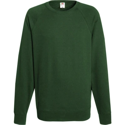 Afbeelding van Fruit Of The Loom Heren Lichtgewicht Raglan Sweatshirt (240 GSM) (Bottle Groen)