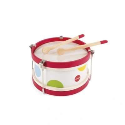 Afbeelding van Janod My First Confetti Wooden Drum Pretend Play and Musical Awakening Toy from 2 Years Old, J07608