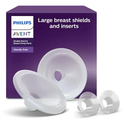 Afbeelding van Philips Avent Grote Borstbeschermers &amp; Inzetstukken Comfortabele Pasvorm voor Grotere Tepels (28mm 26mm) SkinSense Siliconen Zachte Aansluiting SCF552/11