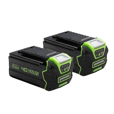 Afbeelding van Greenworks 40V Accu Set van 2, Accu&#039;s, Krachtige 4Ah Lithium Ion Accu&#039;s voor Alle Tuin en Elektrische Gereedschappen, 3 Staps LED Laadniveau, 2 Jaar Garantie G40BK4X