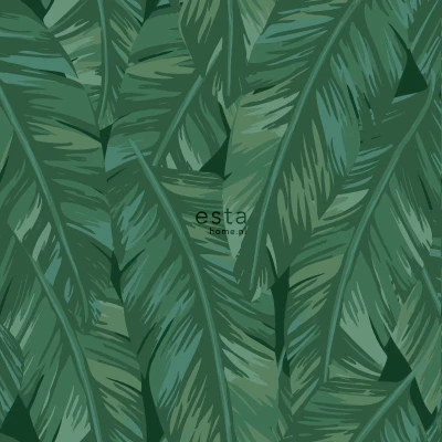 Afbeelding van Leen Bakker ESTAhome Behang Bananenbladeren Emerald Groen 0.53 X 10.05 M Vlies