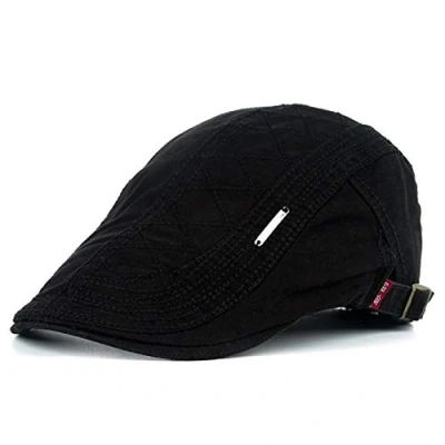 Afbeelding van Adantico Pet voor uniseks Newsboy Baret Gatsby Heren Platte Petten (Zwart)