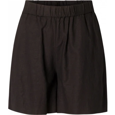 Afbeelding van Base Level loose fit short Yarda met linnen zwart
