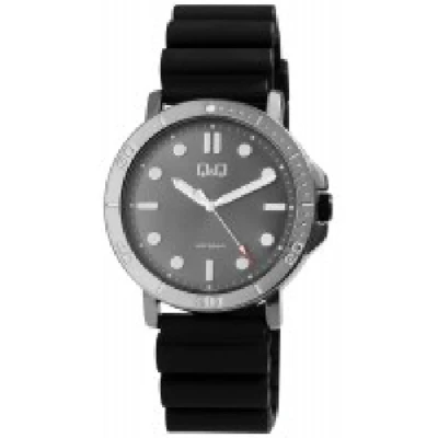 Afbeelding van Q&amp;Q model qb86j502 Herenhorloge 5 atm waterdicht diameter 43mm rubber band