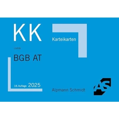 Afbeelding van Karteikarten BGB Allgemeiner Teil