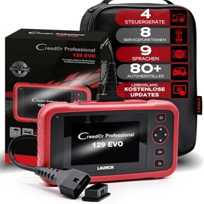 Afbeelding van LAUNCH Europe CRP129EVO OBD2 diagnoseapparaat autolezer voertuigdiagnose EOBD tester 4 systemen motor, ABS, SRS, automatische transmissie + 7 servicefuncties met touchscreen WiFi update/Android