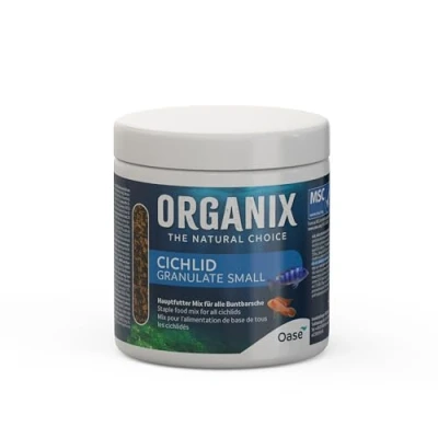 Afbeelding van OASE ORGANIX Cichlid Granulaat S 250 ml seciaal voer voor alle cichliden tot 6 cm, aquariumvoer in granulaatvorm met hoge voedingswaarden