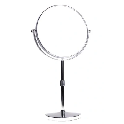 Afbeelding van HIMRY 8&quot; Badkamerspiegel Hoogte Verstelbaar, 10x Vergroting Cosmetische Spiegel, Aanrecht Make up Reisspiegel, Scheerspiegel Dubbelzijdig, Vrijstaand Tafelspiegel Verchroomd, KXD3114