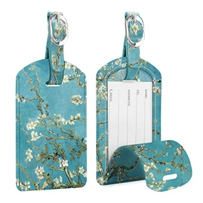 Afbeelding van Fintie Bagagelabel van Synthetisch Leer, [2 Stuks] Travel Naamkaartje Handtaslabel ID Label Koffer met Adreslabel Naamlabel voor Bagage Reistaskoffer, (Sterrenhemel)