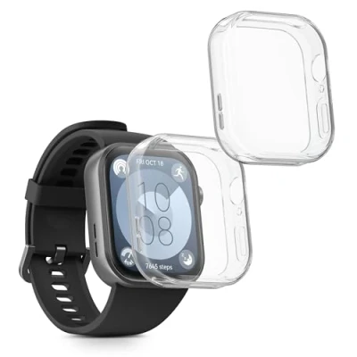Afbeelding van kwmobile 2x hoes geschikt voor Huawei Watch Fit 3 Hoesje Cover van silicone activity tracker In transparant