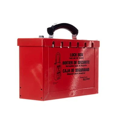 Afbeelding van Master Lock 498A Latch Tight Portable Group Lockout Box, Rood, 10.2&quot; x 9.2&quot; 4.2&quot;