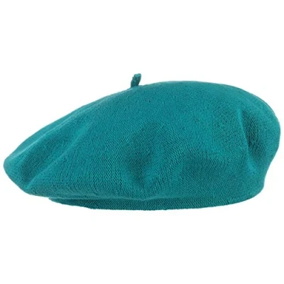 Afbeelding van Lipodo Biskaya katoenen baret dames uit 100% katoen Muts One Size (53 58 cm) Franse lente/zomer verschillende kleuren petrol blauw