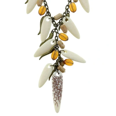 Afbeelding van Behave Lange antiek goudkleurige ketting met diverse hangers
