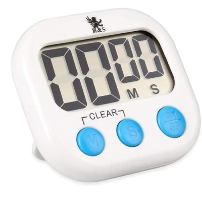 Afbeelding van H&amp;S Keuken Timer Digitale Koken Magnetische Countdown Klok Groot LCD scherm luid Alarm