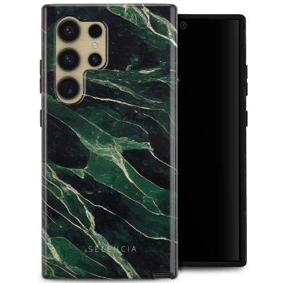 Afbeelding van Samsung Galaxy S24 Ultra Hoesje Kunststof Selencia Backcover/Hardcase Chic Marble Quartz Telefoonhoesje
