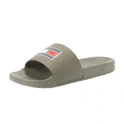 Afbeelding van Tommy Hilfiger Heren vlag Pool Slide (FM0FM05232), grijs (Shady Stone), 6.5 UK, Grijze schaduwrijke steen, 40 EU